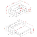 Black Convertible Loveseat With Pull Out Bed For Small Spaces