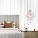 White Mini Crystal Chandelier Ceiling Light 1 Light Fixture