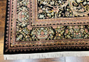 Pak Persian Rug 9x12, Highly Detailed Fine 260 KPSI, Floral, Handmade Traditional Carpet, Black