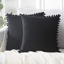 Velvet Pom Pom Cushion Covers