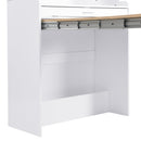 TOPMAX Compact 33.5x15.7x69inch Buffet with Hutch and Foldable Dining Table, Multifunctional Cupboard with Storage Shelf and Side Hooks for Small Places,Studio, Apartment, Natural