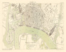 Vintage Map of Antwerp, Belgium 1886