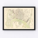 Vintage Map of Antwerp, Belgium 1886
