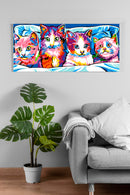 Needlepoint canvas for halfstitch without yarn The Cats SE934.01 Seg De Paris Printed Tapestry Canvas