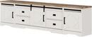 98.4 Inch Wide TV Stand Antique White For Living Room