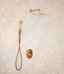 Wall Mounted Shower system ,Hot and cold shower , unlacquered Brass shower.
