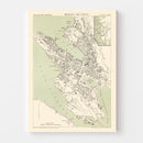 Vintage Map of Bergen, Norway 1885