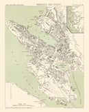 Vintage Map of Bergen, Norway 1885