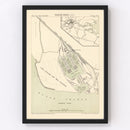 Vintage Map of Tilbury, England 1885