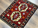Small Persian Tribal Rug, Red and Ivory, Baluch Rug