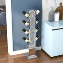 UK Style Crushed Diamond Floating Silver Mirrored Wine Bottle Holder MDF Glass