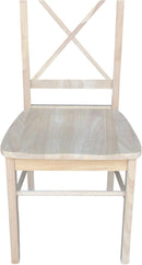 X Back Dining Chairs Set Of 2 In Unfinished Parawood