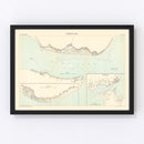 Vintage Map of Lisbon, Portugal 1884