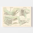 Vintage Map of Amsterdam, Netherlands 1886