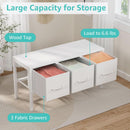 White Closet Storage Organizer With Fabric Drawers