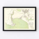 Vintage Map of Melbourne, Australia 1887