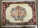 2' 7" X 3' 6" Antique Rug Hand Knotted Pictorial Wool Oriental Flowers