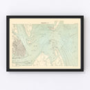 Vintage Map of Charleston, South Carolina 1887