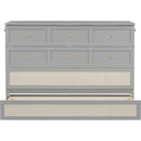 Queen Murphy Bed with Large Drawers,Gray