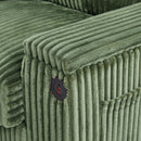 Modern 4-Seater Corduroy Sofa with USB Ports, Hidden Storage Arms, Flip-Top Cup Holders, Green, 133'
