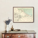 Vintage Map of Danzig, Poland 1889