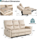Beige Power Reclining Sofa For Living Room Comfort
