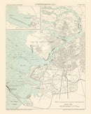 Vintage Map of Saint Petersburg, Russia 1888