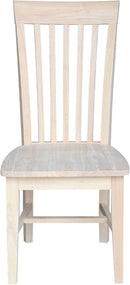 Set Of 2 Tall Mission Dining Chairs Unfinished Parawood