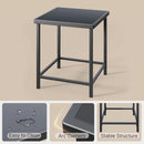 3 Piece Rocking Patio Bistro Set With Anti Scald Armrests Glass Table Cushions Outdoor Wicker Furniture
