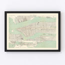 Vintage Map of New York, New York 1886