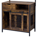 Furniture Style 2 in 1 PET FRIENDLY Dog Crate Composite Desk Hutch in Rustic Brown MDF and Steel