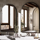 Arched Wall Mirror Black Metal Frame 24 By 36 Inches