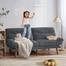 Corduroy Grey 73In Adjustable Backrest Futon SofaBed