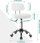 Height Adjustable Swivel Office Stool With Wheels And Back