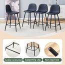 Modern Black PU Bar Chair Set - Rounded Backrest, Comfortable Design, Multiple Colors