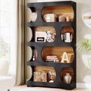 Black 71 Inch Tall Bookcase Modern Storage Display