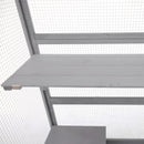 Outdoor Cat House, DIY Cat Enclosure Catio with Double Enter Doors, Light Grey Pine Wood, 62.8'L x 32.2'W x 68.5'H