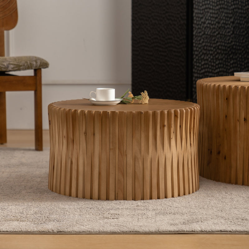 Walker Edison | Textured Nesting Coffee Table Set