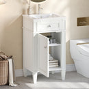 French Style Bathroom Vanity With Sink, Soft-Closing Door, Adjustable Shelf, Rectangular Design