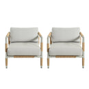 Oriana Aluminum Outdoor Patio Armchair with Thick Cushions in Light Grey