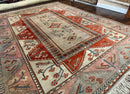 Large Turkish Milas Rug 10x13, Gray, Vintage, Wool on Wool