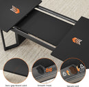 63 Inch Extendable MDF Board Dining Table Set Black Finish