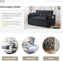 Black Velvet Sleeper Sofa With Adjustable Backrest
