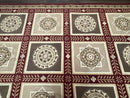 Needlepoint Rug 9x12, Panel Design, Burgundy Taupe, Elegant