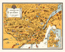 Vintage Animated Map of Quebec, Canada 1929