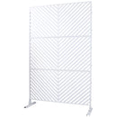 Outdoor & Indoor Privacy Screen Metal Privacy Screen 76' H×48' W, Freestanding Decorative Privacy Screen for Deck Balcony Patio, Privacy Fence Panels for Outside Lawn Garden PS113 WHITE