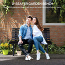48.5" Garden Bench, Outdoor Patio Bench, Lightweight Aluminum Park Bench with Slatted Seat for Lawn, Park, Deck, Black
