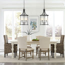 Three Light Matte Black Farmhouse Pendant Chandelier
