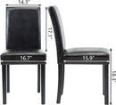 Modern PU Upholstered Dining Chairs Black Cushioned Seats