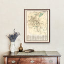 Vintage Map of Danbury, Connecticut 1867